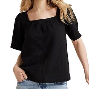 Maurices Double Cloth Bell Sleeve Blouse in Black, Size L​​​
